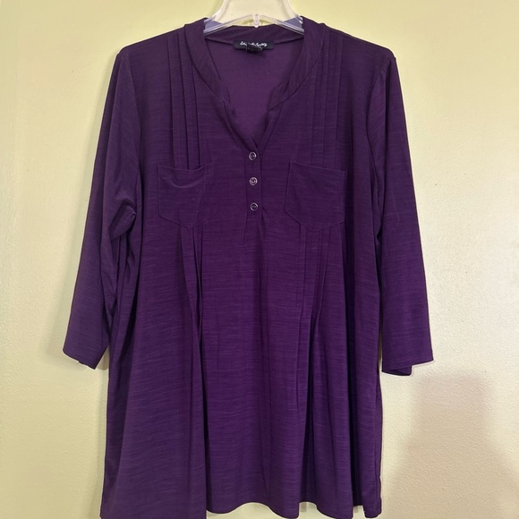 Elie Mccarthy Tops - Chic Purple Women's Blouse size 2X stretch